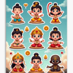 Indian Gods - Religious - Stickers Sheet v46